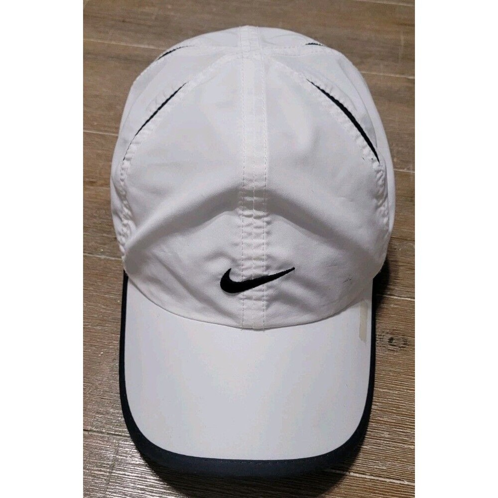 NIKE Youth White Featherlight Cap Unisex DRI-FIT Tennis Run Golf  Yoga Hat